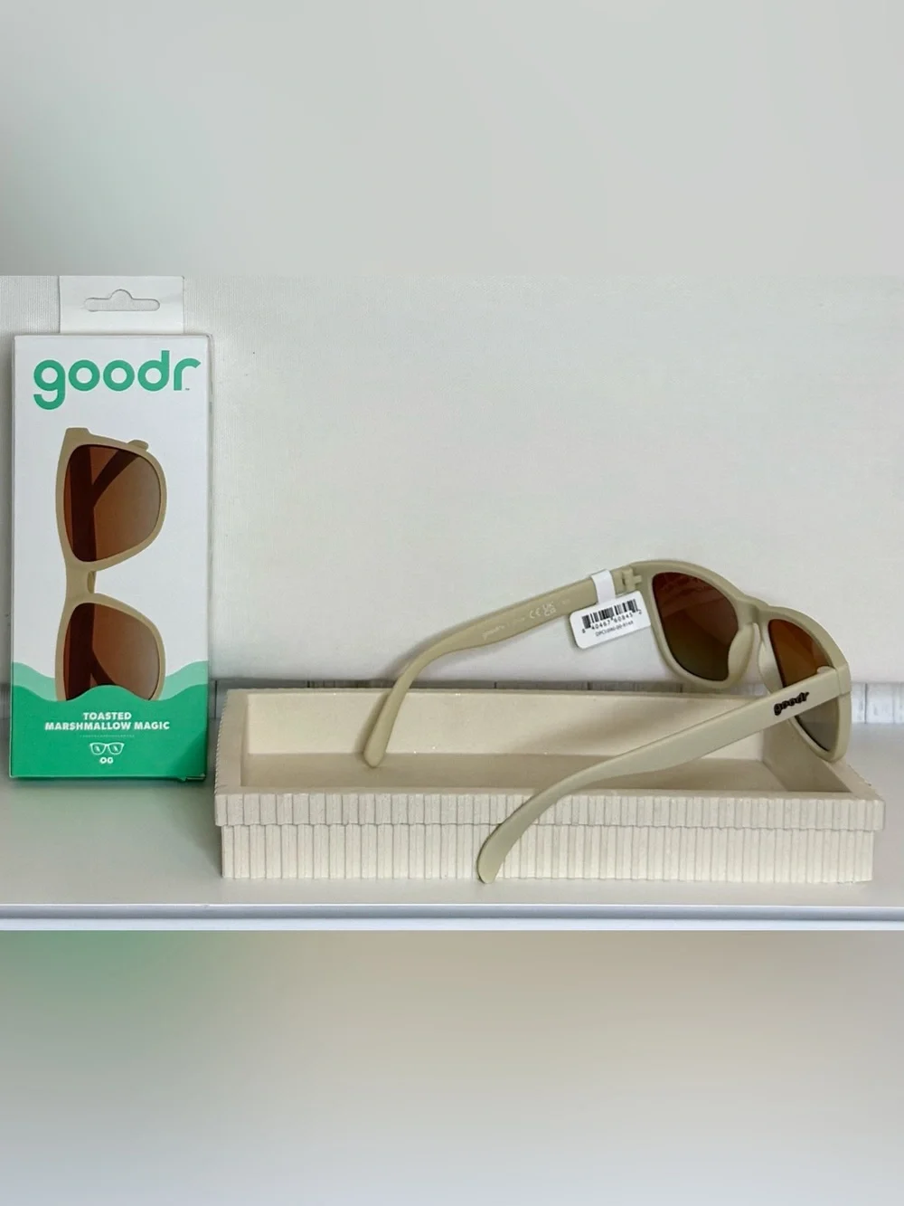 goodr Toasted Marshmallow Magic OG Polarized Sunglasses Beige Orange Gradient